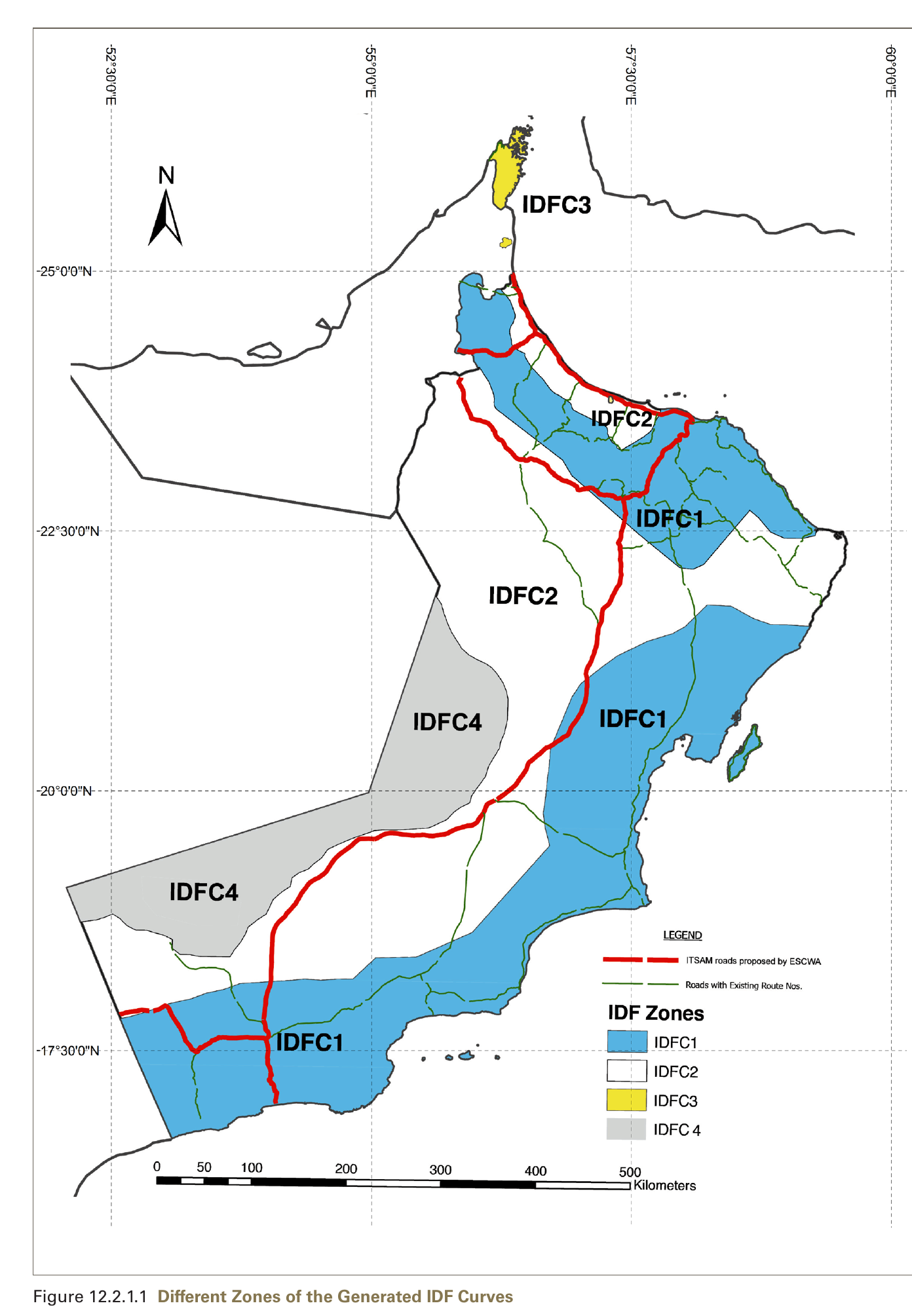 regional IDF zone map for Oman
